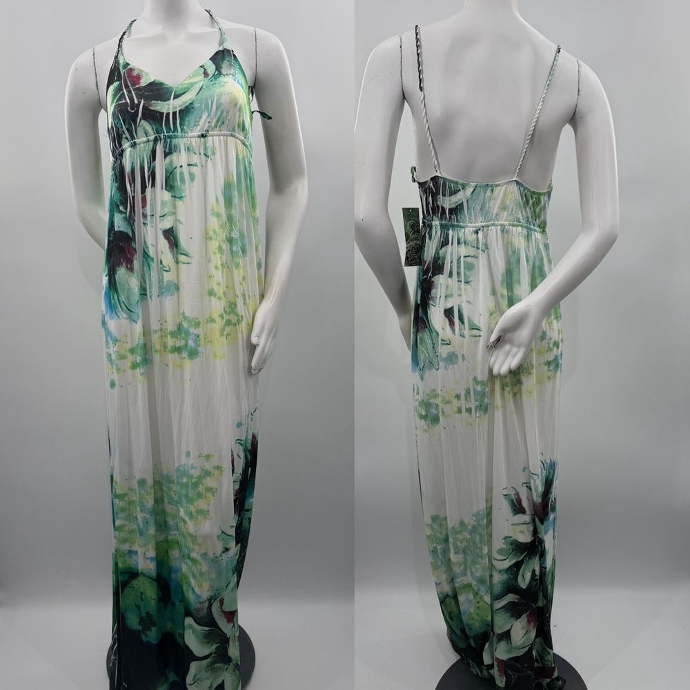3For$20 Cello Floral Maxi Dress with Green and Black Accents size Large